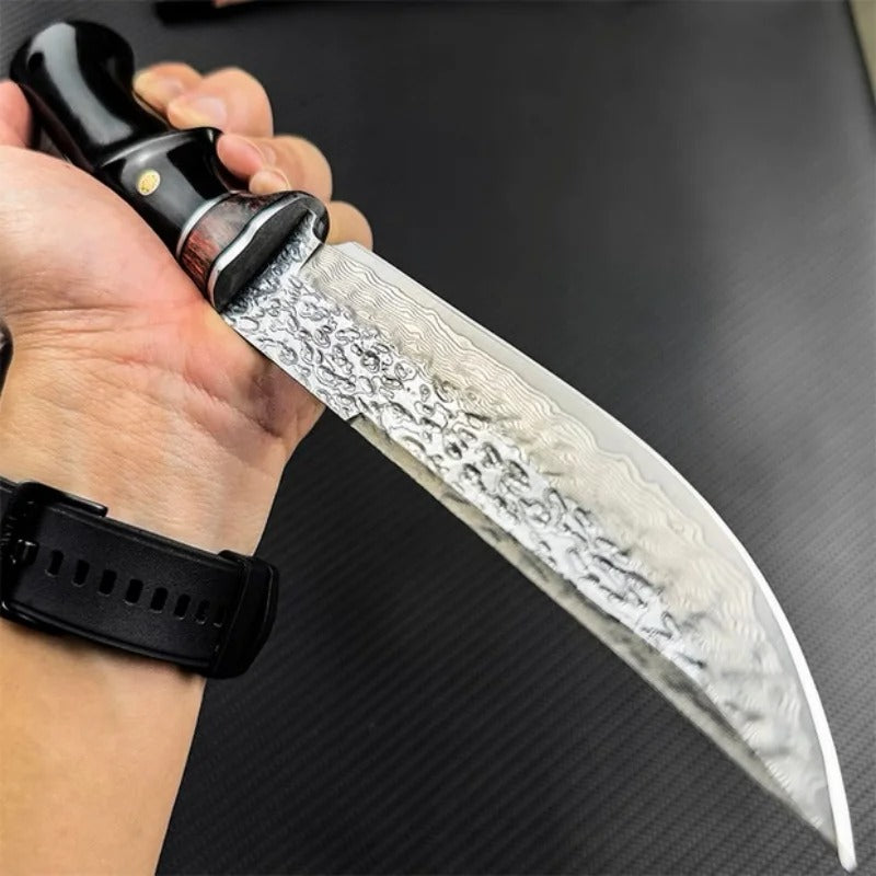 Damascus style Drop Point knife