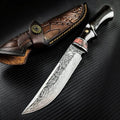 Damascus style Drop Point knife